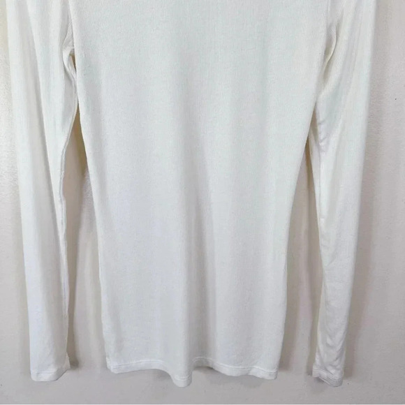 Aritzia Wilfred Ivory Mock Neck  Ribbed Buswell Tshirt - Picture 11 of 13